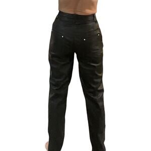 NWOT Black On Black Leathers Genuine Leather High Waist 5-Pocket Pants Size 4
